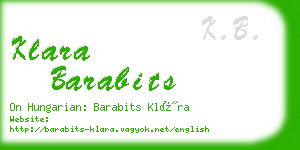 klara barabits business card